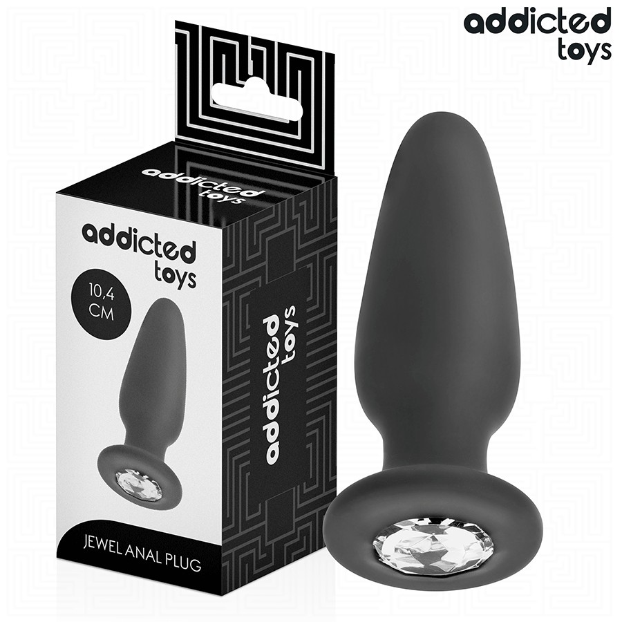ADDICTED TOYS - KOREK ANALNY Z KOLCZYKIEM ROZMIAR M 10,4 CM